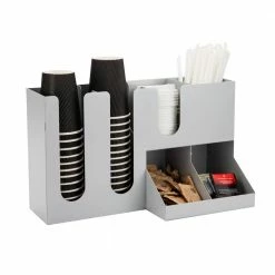 Multi-Section Condiment Station in Silver by Mind Reader 11 Multi-Section Condiment Station in Silver by Mind Reader -Deals Mind Reader Store mind reader condiment servers 2cupcave sil 44 1000