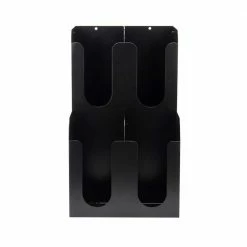 4-Compartment Dual-Level Condiments Holder in Black Royal by Mind Reader