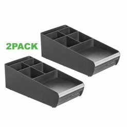 Anchor Collection Black Coffee Cup and Condiment Organizer with Pod Drawer, Countertop Organizer (Set of 2) by Mind Reader -Deals Mind Reader Store mind reader condiment servers 2org01 blk 1f 1000