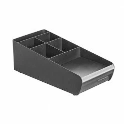 Anchor Collection Black Coffee Cup and Condiment Organizer with Pod Drawer, Countertop Organizer (Set of 2) by Mind Reader -Deals Mind Reader Store mind reader condiment servers 2org01 blk fa 1000