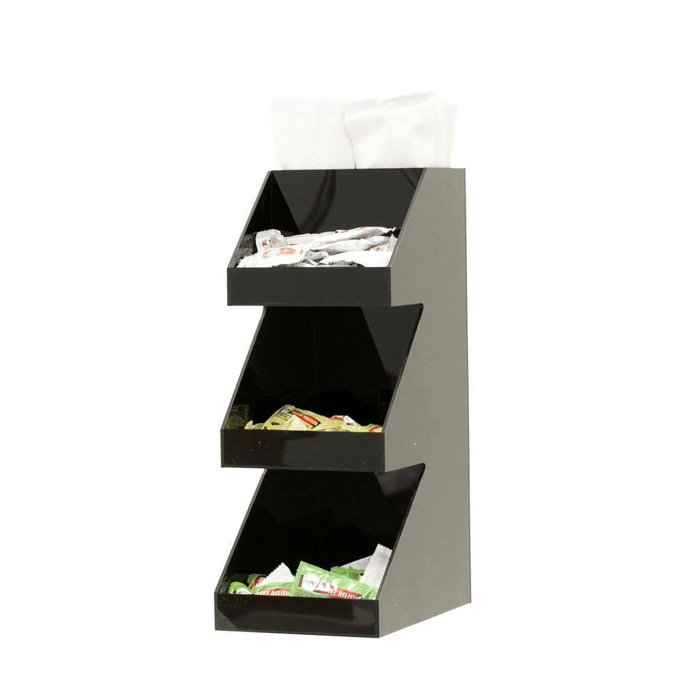 Fancy 3-Shelf Black Acrylic Condiment Organizer by Mind Reader 2 Fancy 3-Shelf Black Acrylic Condiment Organizer by Mind Reader - Image 2