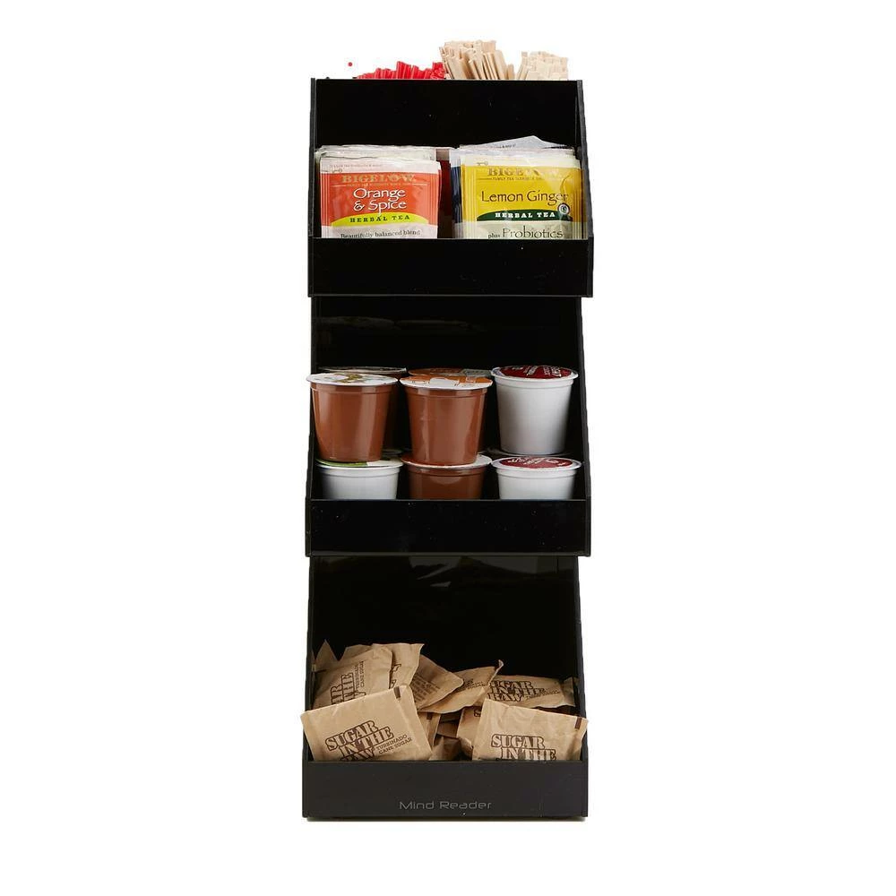 Fancy 3-Shelf Black Acrylic Condiment Organizer by Mind Reader 6 Fancy 3-Shelf Black Acrylic Condiment Organizer by Mind Reader - Image 6