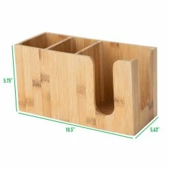 Bamboo 3-Compartment Organizer for Condiments in Brown by Mind Reader -Deals Mind Reader Store mind reader condiment servers barbm brn fa 1000