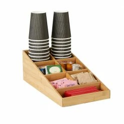 Brown 7 Compartment Tea and Coffee Condiment Organizer by Mind Reader -Deals Mind Reader Store mind reader condiment servers bmcomp7 brn 44 1000