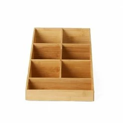 Brown 7 Compartment Tea and Coffee Condiment Organizer by Mind Reader
