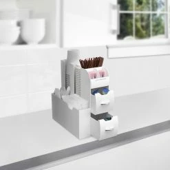 'Organizer' Coffee Condiment Caddy Organizer, White by Mind Reader -Deals Mind Reader Store mind reader condiment servers cad01 wht 1f 1000