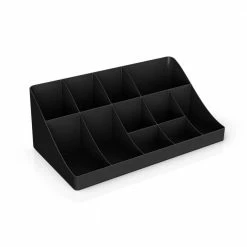 Cup & Lid Organizer & Coffee Condiment Organizer, 15 Compartment, Black by Mind Reader 10 Cup & Lid Organizer & Coffee Condiment Organizer, 15 Compartment, Black by Mind Reader -Deals Mind Reader Store mind reader condiment servers cdcom blk 1f 1000