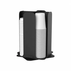 Totem 80-Cup Black Breakroom Cup Holder and Lid Holder by Mind Reader -Deals Mind Reader Store mind reader condiment servers cdisp blk 44 1000