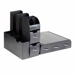 Combine 52-Capactiy 5-Drawer Black Coffee Pod Storage and Condiment Organizer by Mind Reader -Deals Mind Reader Store mind reader condiment servers cmb01 blk 4f 1000