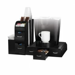 Combine 52-Capactiy 5-Drawer Black Coffee Pod Storage and Condiment Organizer by Mind Reader -Deals Mind Reader Store mind reader condiment servers cmb01 blk 76 1000