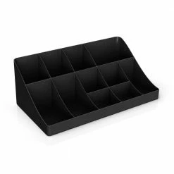 11-Compartment Black Breakroom Condiment Organizer by Mind Reader
