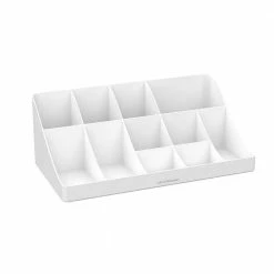 64-Cup 11-Compartment White Coffee Condiment Organizer by Mind Reader