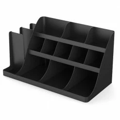 Vanguard 14-Compartment 3-Tier Black Condiment Organizer by Mind Reader