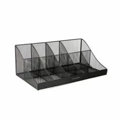 64-Cup 11-Compartment Black Mesh Coffee Condiment Organizer by Mind Reader