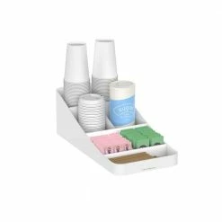 White 'Trove' 7-Compartment Coffee Condiment Organizer by Mind Reader