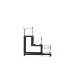 24 oz. 3-Compartment Tiered Black Metal Condiment Server Jar Stand, Garnish Station for Restaurant, Bars, Removable Jars by Mind Reader -Deals Mind Reader Store mind reader condiment servers conjar3 blk 76 1000