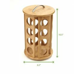 24-Capacity Bamboo K-Cup Storage Organizer and Coffee Pod Carousel by Mind Reader -Deals Mind Reader Store mind reader condiment servers crs brn 76 1000