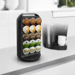 Apollo 30-Capacity Black K-Cup Storage Carousel by Mind Reader -Deals Mind Reader Store mind reader condiment servers crs02 blk 31 1000