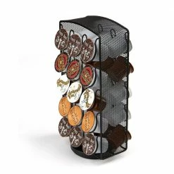 Black Holds 30-Metal Mesh Coffee Pod Storage K-Cup Carousel by Mind Reader -Deals Mind Reader Store mind reader condiment servers crsmesh blk 4f 1000