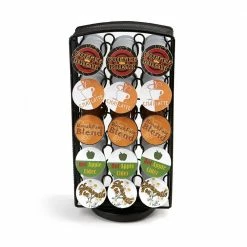 Black Holds 30-Metal Mesh Coffee Pod Storage K-Cup Carousel by Mind Reader