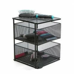 Rotating All Purpose 2 Tier Shelf, Baskets, Drawers with Magnets, Black by Mind Reader -Deals Mind Reader Store mind reader condiment servers kmag2t blk 4f 1000