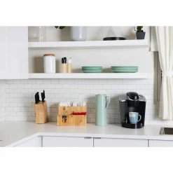 Bamboo 5 Section Dual-Level Condiment Organizer in Brown by Mind Reader -Deals Mind Reader Store mind reader condiment servers lcadbm brn 31 1000