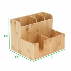 Bamboo 5 Section Dual-Level Condiment Organizer in Brown by Mind Reader -Deals Mind Reader Store mind reader condiment servers lcadbm brn fa 1000