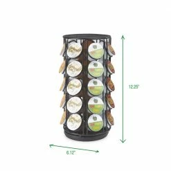 Black 35-Capacity Rotating Metal K-Cup Carousel by Mind Reader -Deals Mind Reader Store mind reader condiment servers metcar35 blk 76 1000