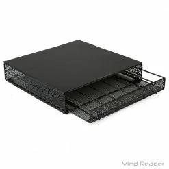 36-Capacity Black K-Cup Storage Drawer with Flower Pattern Metal Mesh by Mind Reader 12 36-Capacity Black K-Cup Storage Drawer with Flower Pattern Metal Mesh by Mind Reader -Deals Mind Reader Store mind reader condiment servers mtray blk fa 1000