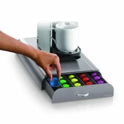 Anchor 50-Capacity Silver Nespresso Coffee Capsule Drawer by Mind Reader 8 Anchor 50-Capacity Silver Nespresso Coffee Capsule Drawer by Mind Reader -Deals Mind Reader Store mind reader condiment servers nest3pc gry 4f 1000