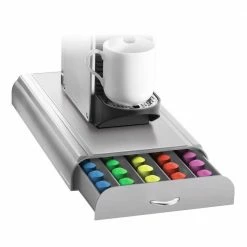 Anchor 50-Capacity Silver Nespresso Coffee Capsule Drawer by Mind Reader 11 Anchor 50-Capacity Silver Nespresso Coffee Capsule Drawer by Mind Reader -Deals Mind Reader Store mind reader condiment servers nest3pc gry 76 1000