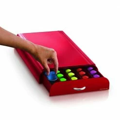 Anchor 50-Capacity Red Nespresso Coffee Capsule Drawer by Mind Reader -Deals Mind Reader Store mind reader condiment servers nest3pc red 4f 1000
