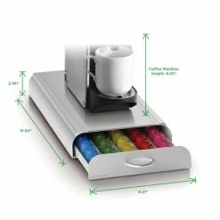 Anchor Nespresso Capsule Silver 50-Capacity Storage Drawer by Mind Reader -Deals Mind Reader Store mind reader condiment servers nestry6pc sil 76 1000