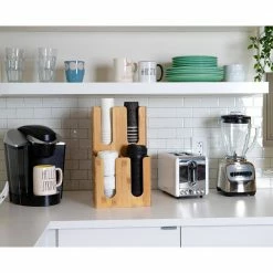 Bamboo 4-Section Condiment Organizer Brown by Mind Reader -Deals Mind Reader Store mind reader condiment servers ptailbm brn 31 1000