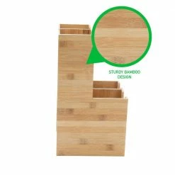 Bamboo 4-Section Condiment Organizer Brown by Mind Reader -Deals Mind Reader Store mind reader condiment servers ptailbm brn 4f 1000