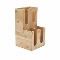 Bamboo 4-Section Condiment Organizer Brown by Mind Reader