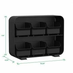 Clutch 6-Drawer 90-Bag Black Tea Bag Holder by Mind Reader -Deals Mind Reader Store mind reader condiment servers stborg blk fa 1000
