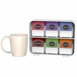 Clutch 6-Drawer 90-Bag White Tea Bag Holder by Mind Reader -Deals Mind Reader Store mind reader condiment servers stborg wht 44 1000