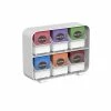 Clutch 6-Drawer 90-Bag White Tea Bag Holder by Mind Reader