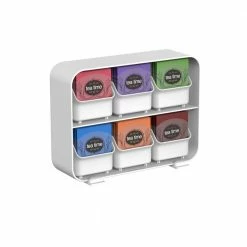 Clutch 6-Drawer 90-Bag White Tea Bag Holder by Mind Reader