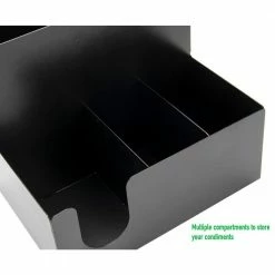 6-Compartment Condiment Station in Black by Mind Reader -Deals Mind Reader Store mind reader condiment servers strawco bkry 1f 1000