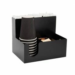 6-Compartment Condiment Station in Black by Mind Reader -Deals Mind Reader Store mind reader condiment servers strawco bkry 44 1000