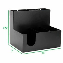 6-Compartment Condiment Station in Black by Mind Reader -Deals Mind Reader Store mind reader condiment servers strawco bkry fa 1000