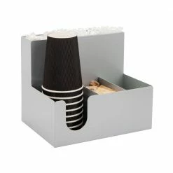 6-Compartment Condiment Station in Silver by Mind Reader -Deals Mind Reader Store mind reader condiment servers strawco sil 44 1000