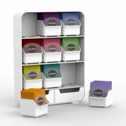 Baggy 9-Drawer 135-Bag White Tea Storage Holder by Mind Reader -Deals Mind Reader Store mind reader condiment servers tborg wht c3 1000