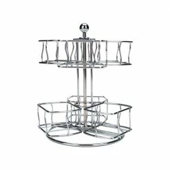 Silver Tea Bag Dispenser with Rotating Carousel by Mind Reader
