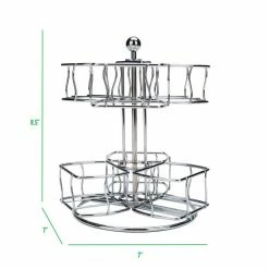 Silver Tea Bag Dispenser with Rotating Carousel by Mind Reader -Deals Mind Reader Store mind reader condiment servers tbwire60 sil fa 1000
