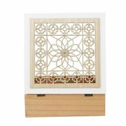 Brown Tea Box Storage Holder with Wood Floral Pattern by Mind Reader -Deals Mind Reader Store mind reader condiment servers teabox brn 4f 1000