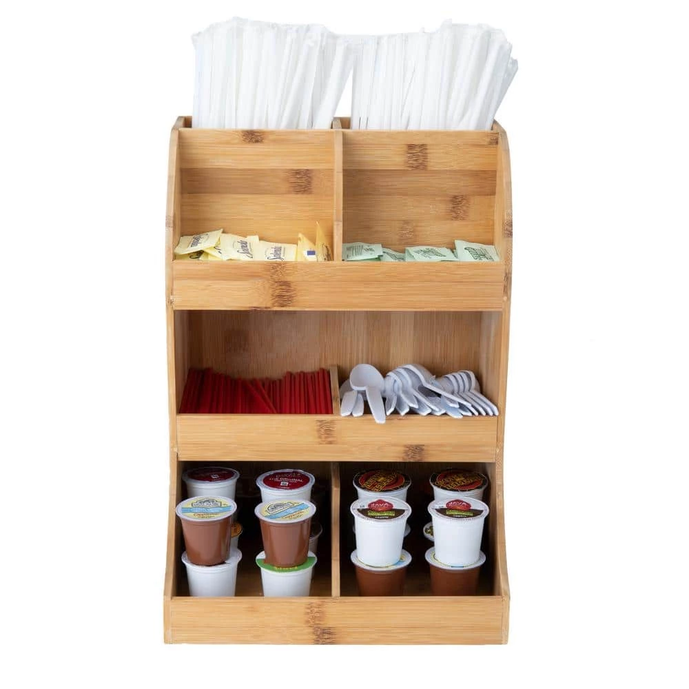 Bamboo 8-Section Condiment Organizer Brown by Mind Reader 4 Bamboo 8-Section Condiment Organizer Brown by Mind Reader - Image 4