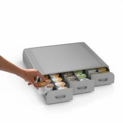 Anchor 36-Capacity Silver K-Cup Storage Drawer by Mind Reader 12 Anchor 36-Capacity Silver K-Cup Storage Drawer by Mind Reader -Deals Mind Reader Store mind reader condiment servers tray6 gry fa 1000